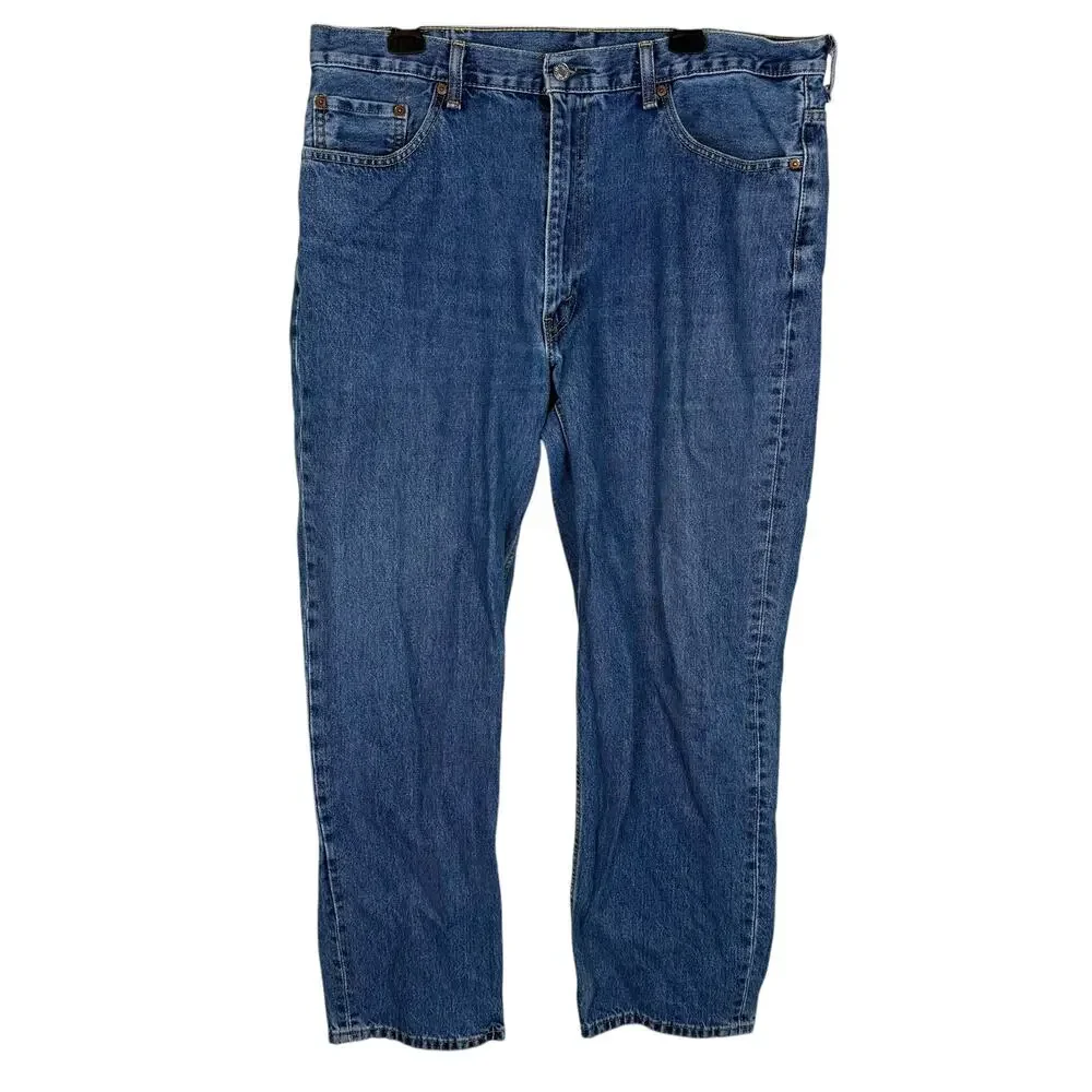 Levi's 550 Mens 39x32 Blue Denim Medium Wash Relaxed Fit Straight Leg Zip Fly